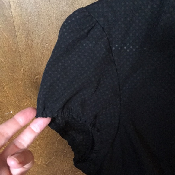 Kensie black with mute polka dot spring blouse. - Picture 2 of 4